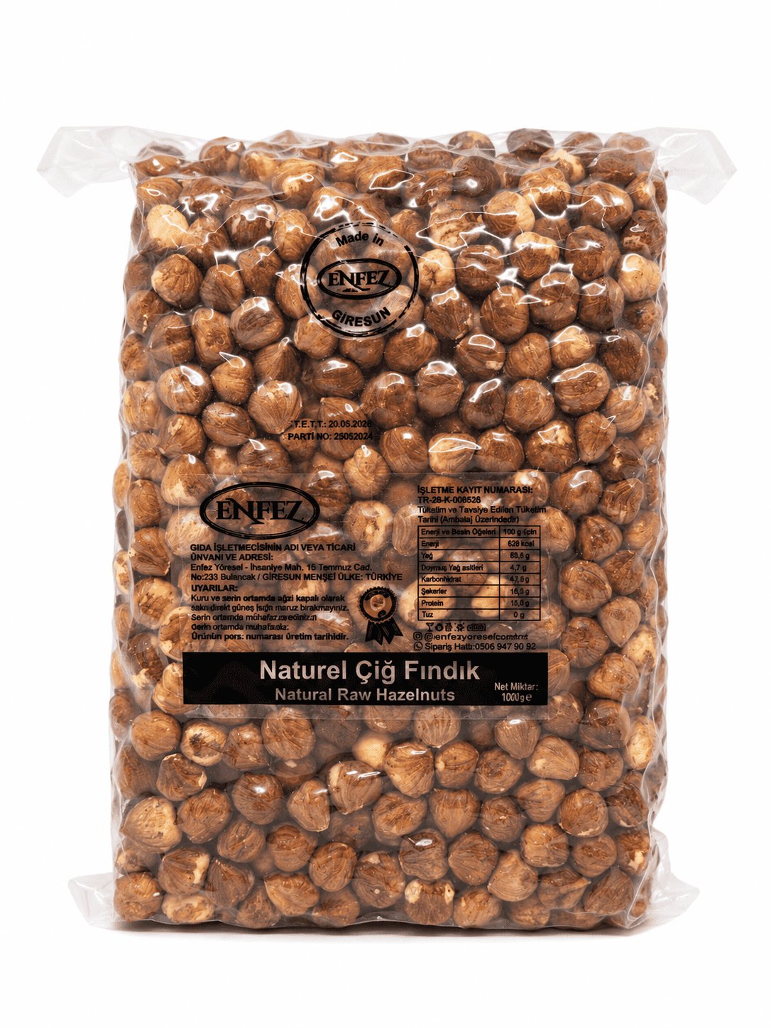 Çiğ Fındık İçi Natürel 1kg